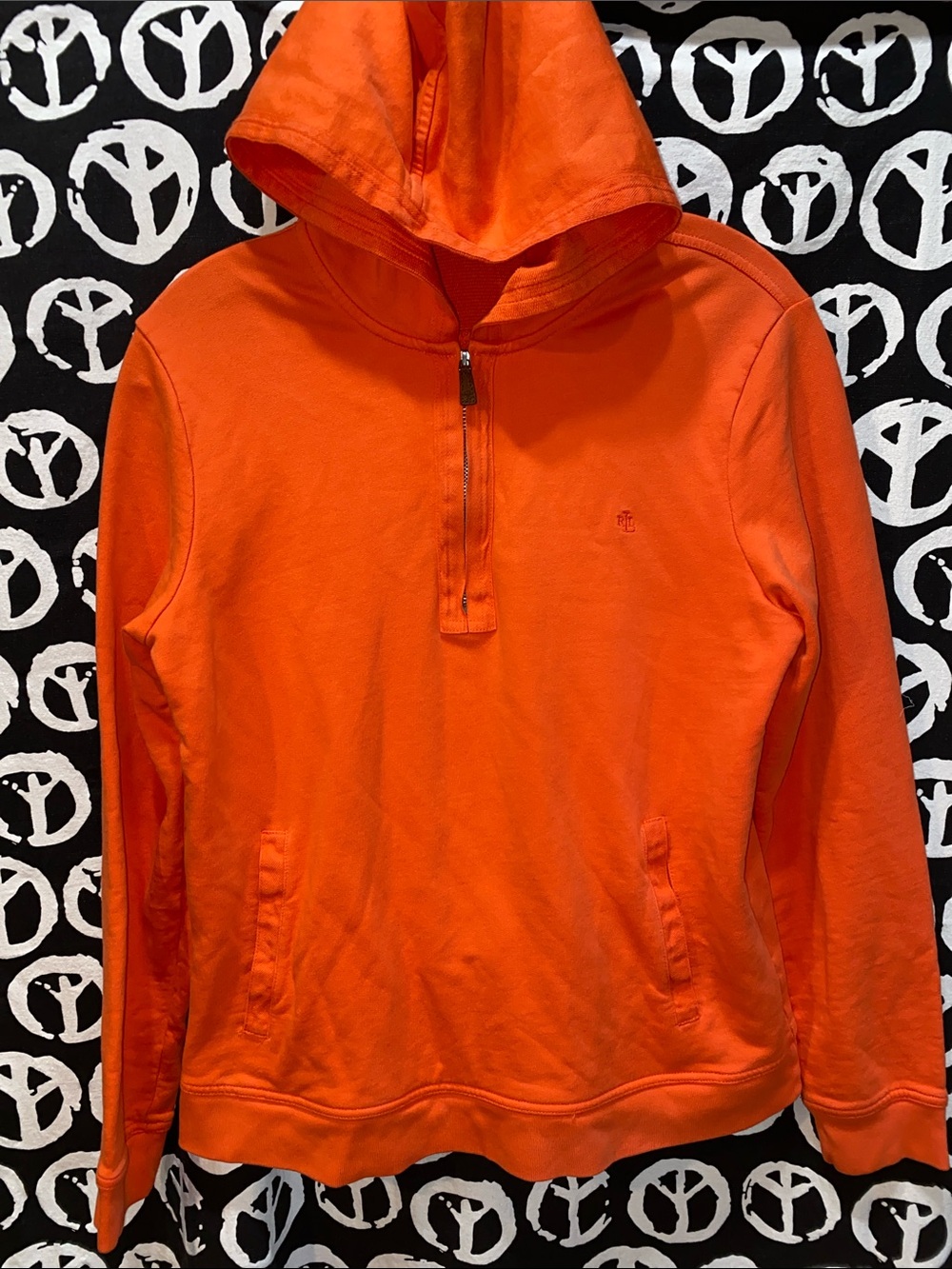 LAUREN RALPH LAUREN ORANGE HOODIE SZ L